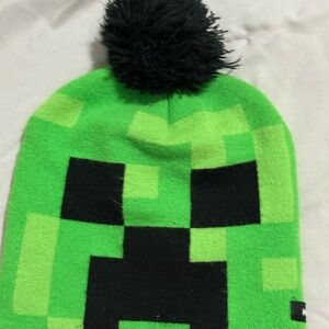 Green and Black Pom-Pom Beanie